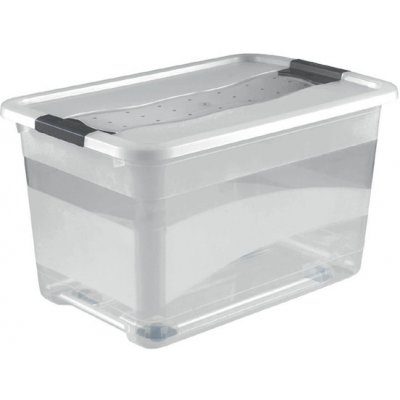 Plastový svět Crystal plastový box s víkem 52 l průhledný kolečka 59,5 x 39,5 x 35 cm – Zboží Mobilmania