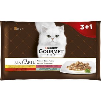 Gourmet A la Carte Chicken Trout Beef and Fish pro kočky 4 x 85 g