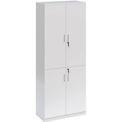 Houseland Prime Neo Vysoká kancelářská skříň 03 80 cm bílá – Zboží Mobilmania