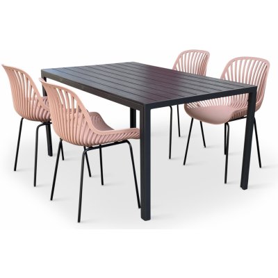Nábytek Texim Moderní zahradní set - Viking L + 4x židle GABY růžová – Sleviste.cz