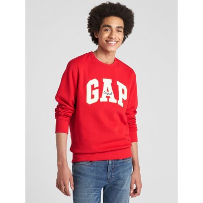 GAP Logo fleece crewneck sweatshirt Červená – Zboží Mobilmania