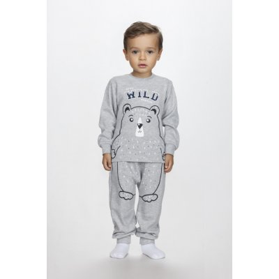 JOYCE Chlapecké bavlněné pyžamo STAY WILD Zelená šedá hnědá – Zboží Dáma