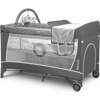 Lionelo Cestovní postýlka Flower Grey Scandi – Zboží Dáma