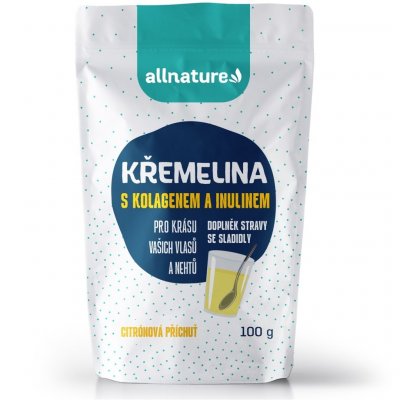 Allnature Křemelina s kolagenem a inulinem příchut citrón 100 g – Zbozi.Blesk.cz