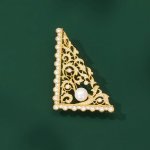 Éternelle brož s perlou a zirkony Hilda B7313-XH1902 Zlatá Bílá