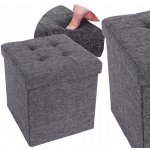 SONGMICS Úložný sedací box čalouněný skládací 38x38 cm tmavě šedý – Zboží Dáma