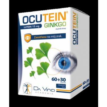 Da Vinci Ocutein Ginkgo Lutein 15 mg 60 tobolek + 30 tablet