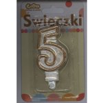 Godan Dortová svíčka číslo 5 zlatá – Zboží Dáma