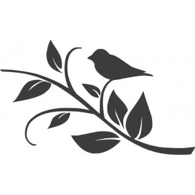 Kreativní svět Ptáček na větvičce plastová šablona 14,5x14,5 cm – Zboží Dáma