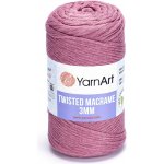 Pletací příze YarnArt TWISTED MACRAME 3mm 792 růžová, jednobarevná, 250g/195m – Zboží Mobilmania