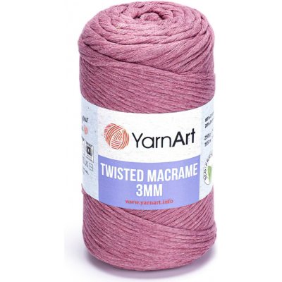 Pletací příze YarnArt TWISTED MACRAME 3mm 792 růžová, jednobarevná, 250g/195m – Zboží Mobilmania