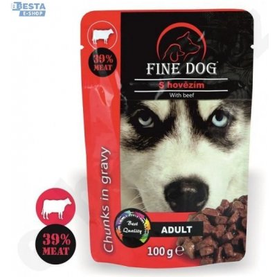 Fine Dog kapsička Adult hovězí v omáčce 100 g