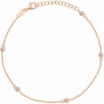 Brilio Silver Pozlacený náramek na nohu se zirkony ANK107R – Sleviste.cz