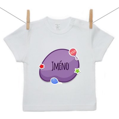 Boodyy Tričko s krátkým rukávem Fialová bublina se jménem dítěte – Zbozi.Blesk.cz