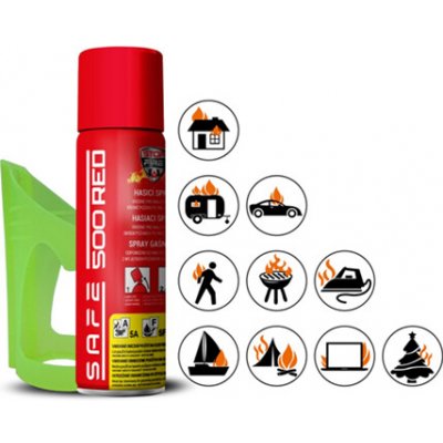 Safehome Hasicí sprej SAFE 500 RED 500ml pěnový + držák 50F 06560994 – Zbozi.Blesk.cz