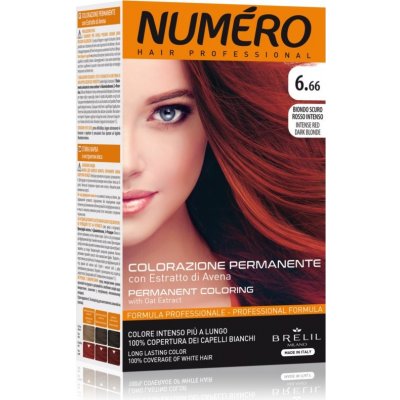 Brelil Numéro Permanent Coloring barva na vlasy 6.66 Intense Red Dark Blonde 125 ml
