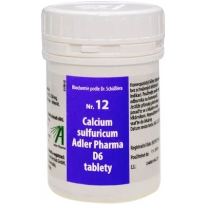 Adler Pharma Schüsslerovy soli Nr.12 Calcium sulfuricum D6 400 tablet – Hledejceny.cz