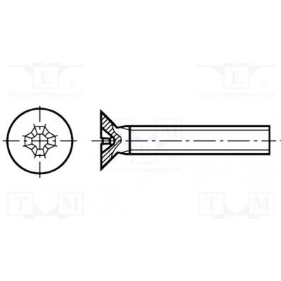 KRAFTBERG M2.5X4/D965B Šroub; M2,5x4; 0,45; Hlava: kuželová; Phillips; PH1; ocel; DIN 965 – Hledejceny.cz