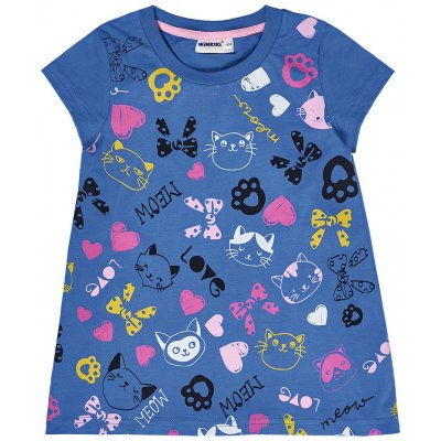 Winkiki Kids Wear dívčí tunika Meow Love modrá – Zboží Mobilmania