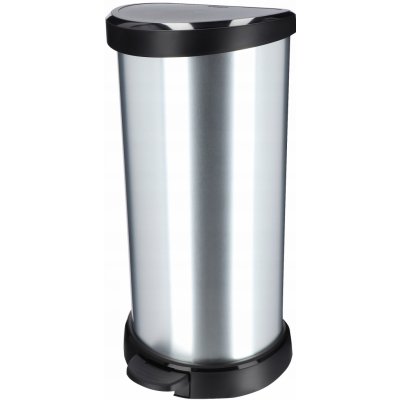 Curver DECO BIN 40 l strieborný / čierný