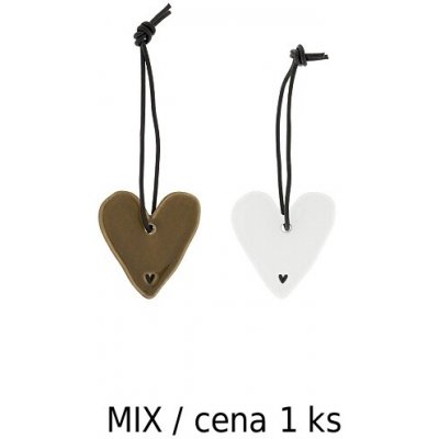 Bastion Collections Dekorace SRDCE white/brown - MIX motivů / cena 1 ks LI-HEART-001-BC – Sleviste.cz