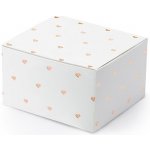 PartyDeco Dárková krabička bílá s růžovozlatými srdíčky 10 ks – Hledejceny.cz
