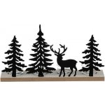Svícen se sklíčky - adventní, kov a MDF, černé stromky a jelen Autronic (JS456 BK), Černá – Hledejceny.cz