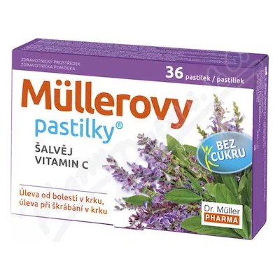 Dr. Müller Müllerovy pastilky se šalvějí a vitaminem C 36 ks