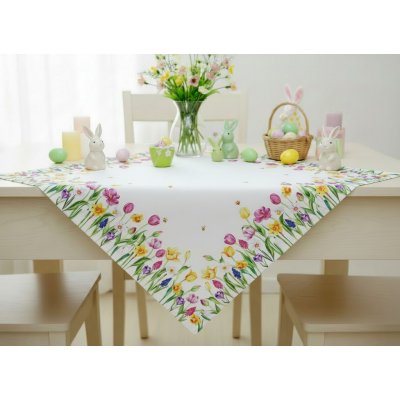 Mybesthome Vzorovaný ubrus na stůl SPRING TULIPS 85x85 cm – Sleviste.cz