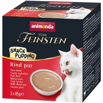 Vom Feinsten Cat Snack Pudding hovězí 3 x 85 g – Zboží Mobilmania