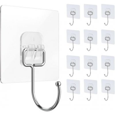 DarNova - Sada silných průhledných samolepicích háčků, vodotěsných, bez hřebíků, nosnost až 5 kg - – Zboží Mobilmania