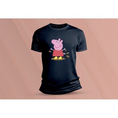 Sandratex dětské bavlněné tričko Prasátko Pepa. tmavě šedá – Zboží Mobilmania