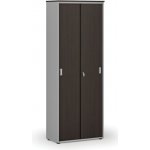 Primo Kancelářská skříň se zasouvacími dveřmi GRAY, 2128 x 800 x 420 mm, šedá/wenge – Zboží Mobilmania