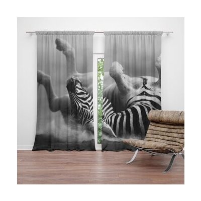 Sablio Závěs Válející se zebra: 2ks 140x250cm – Hledejceny.cz