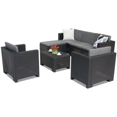 Bica Technorattan Colorado Relax Corner 6 antracit – Sleviste.cz