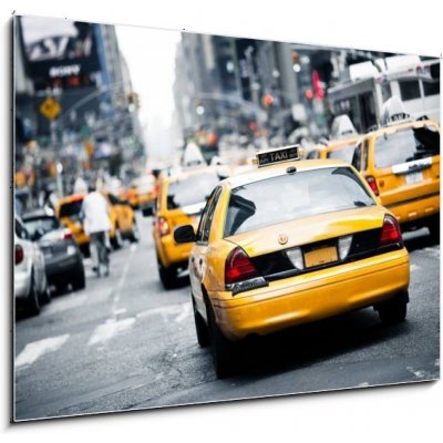 Skleněný obraz 1D - 100 x 70 cm - New York taxi Taxi v New Yorku – Zboží Mobilmania