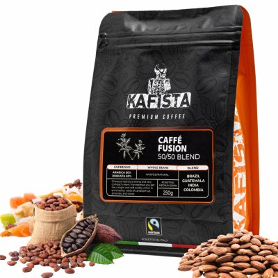 Kafista Káva Café Fusion 50/50 v Itálii Směs Arabica & Robusta na espresso 250 g – Hledejceny.cz