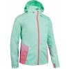 Dětská sportovní bunda Kiprun dětská nepromokavá bunda na atletiku AT500 zeleno-růžová