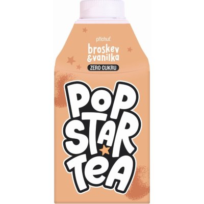 Pop Star Tea Broskev & Vanilka Zero 0,5 l – Zboží Dáma
