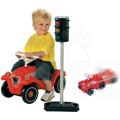 BIG 01303-2 Bobby Classic s klaksónom červené+semafor automatický+autíčko Mini Bobby na naťahovanie – Zboží Mobilmania