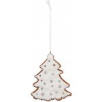 Clayre & Eef Závěsná dekorace zasněžený perníkový stromeček Frosted Ginger - 9*1*10 cm – Hledejceny.cz