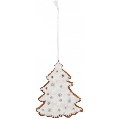 Clayre & Eef Závěsná dekorace zasněžený perníkový stromeček Frosted Ginger - 9*1*10 cm – Hledejceny.cz