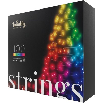 Twinkly Strings Multi-Color chytré žárovky na stromeček 100 ks 8m černý kabel – Sleviste.cz