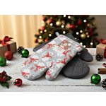 BBK Vánoční kuchyňské rukavice chňapky SMILING XMAS 18 x 30 cm 100% bavlna – Sleviste.cz
