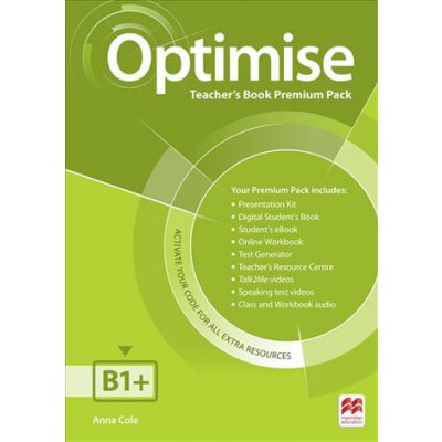 Optimise B1+ Intermediate Teacher´s Book Premium Pack – Zbozi.Blesk.cz