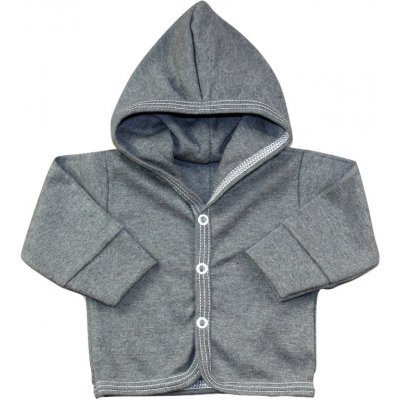 kojenecká bavlněná mikina s kapucí antracit – Sleviste.cz