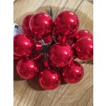 Skleněné ozdoby / baňky na drátku 12 ks barva červená – Zboží Mobilmania