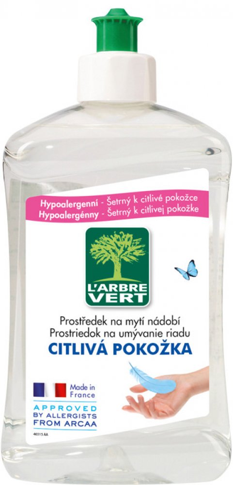 L'arbre Vert ekologický přípravek na mytí nádobí Sensitive 500 ml |  Srovnanicen.cz