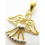 Klenoty Budín Dámský zlatý přívěsek z bílého a žlutého zlata andělíček 03022 – Zboží Dáma