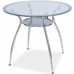 SIGNAL Kulatý jídelní stůl FINEZJA A sklo 90x90x77 – Zbozi.Blesk.cz